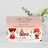 ジンジャーブレッドハウスデコレーション パーティーへの招待 招待状 (スタンド正面)