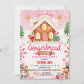 ジンジャーブレッドハウスデコレーション パーティー招待状 招待状 (正面)