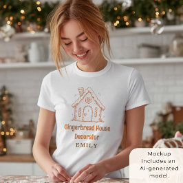 ジンジャーブレッドハウスデコレーター名 クリスマス Tシャツ