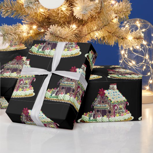 ジンジャーブレッドハウストリートラッピング紙 ラッピングペーパー (クリスマス)