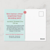 ジンジャーブレッドハウスバーチャルホリデークリスマスパーティー ポストカード (裏面)