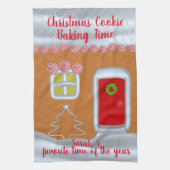 ジンジャーブレッドハウスパーソナライズされたキッチンタオル キッチンタオル (縦)