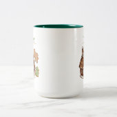 ジンジャーブレッドハウスパーソナライズされたクリスマス ツートーンマグカップ (中央)