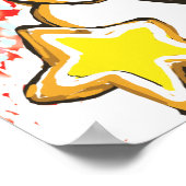 ジンジャーブレッドハウスフレーズクッキークリスマスシーン ポスター (角)