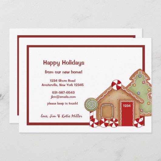 ジンジャーブレッドハウスホリデイムービングアナウンスメント シーズンカード (正面/裏面)