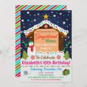 ジンジャーブレッドハウスホリデイ招待状 招待状 (正面/裏面)