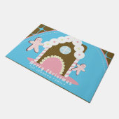 ジンジャーブレッドハウスマンファミリーネームフォーマット ドアマット (アングル)