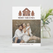 ジンジャーブレッドハウスメリークリスマスフォト シーズンカード (スタンド正面)