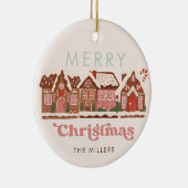 ジンジャーブレッドハウスモダンメリークリスマス セラミックオーナメント (右)