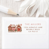 ジンジャーブレッドハウスモダンメリークリスマス ラベル (インサイチュ)