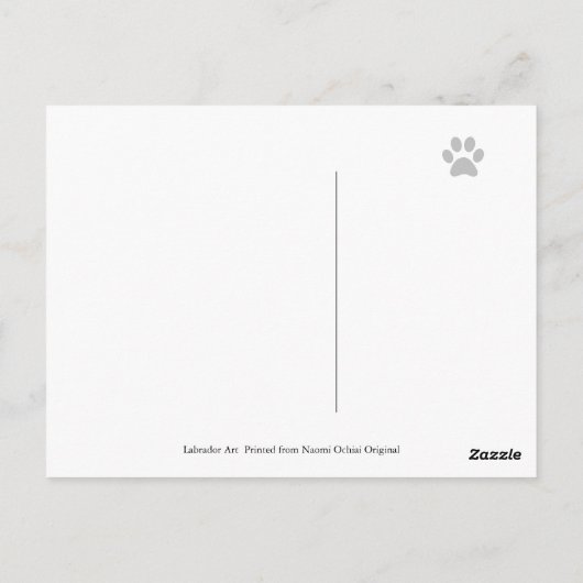 ジンジャーブレッドハウスラブラドール犬の絵 ポストカード (裏面)