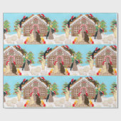 ジンジャーブレッドハウスラブラドール絵画ズ ラッピングペーパー (フラット)