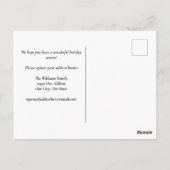 ジンジャーブレッドハウス写真ニューホームクリスマスムービング ポストカード (裏面)