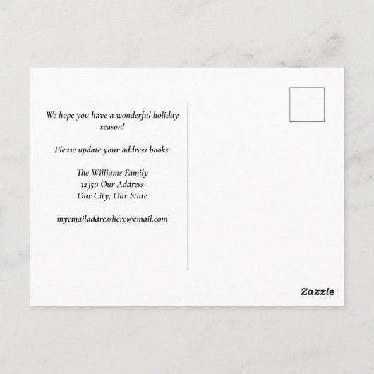 ジンジャーブレッドハウス写真ニューホームクリスマスムービング ポストカード (裏面)