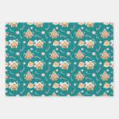 ジンジャーブレッドハウス&キャンディキャンズセット ラッピングペーパーシート (正面)