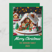 ジンジャーブレッドハウス – メリークリスマス シーズンカード (正面/裏面)
