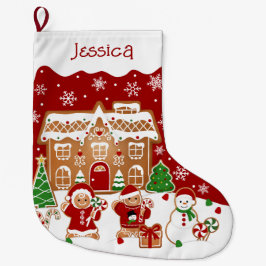 ジンジャーブレッドハウス ラージクリスマスストッキング