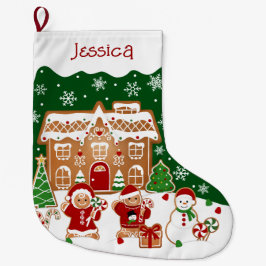 ジンジャーブレッドハウス ラージクリスマスストッキング
