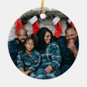 ジンジャーブレッドハウス|家族の名前| 1枚の写真 セラミックオーナメント (裏面)