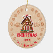 ジンジャーブレッドハウス|家族の名前| 1枚の写真 セラミックオーナメント (左)