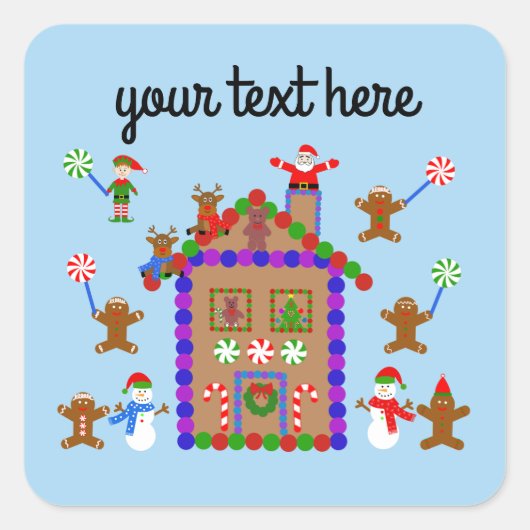 ジンジャーブレッドハウス#2ステッカー スクエアシール (正面)