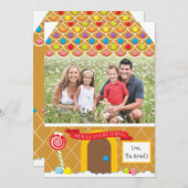 ジンジャーブレッドハウス | 4フォトクリスマスカードラベル シーズンカード (正面/裏面)