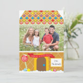 ジンジャーブレッドハウス | 4フォトクリスマスカードラベル シーズンカード (スタンド正面)