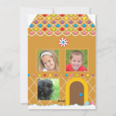 ジンジャーブレッドハウス | 4フォトクリスマスカードラベル シーズンカード (裏面)