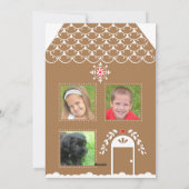 ジンジャーブレッドハウス | 4フォトクリスマスカードラベル シーズンカード (裏面)