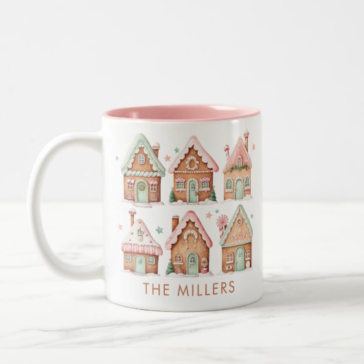 ジンジャーブレッドハウズピンクミントクリスマス ツートーンマグカップ (左)