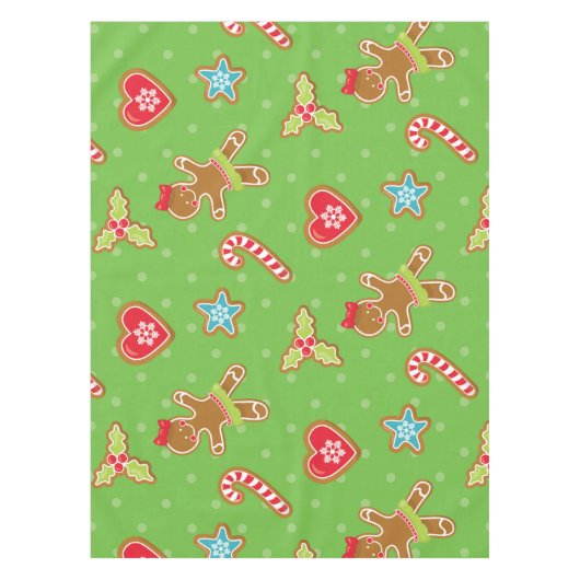 ジンジャーブレッドハートクリスマステーブルクロス テーブルクロス (正面)