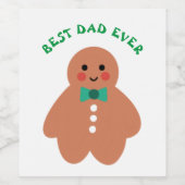 ジンジャーブレッドパパ |最高のパパカスタム写真 ワインラベル (シングルラベル)