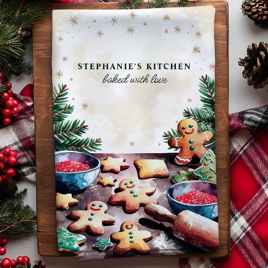 ジンジャーブレッドパーソナライズされたクッキー キッチンタオル