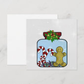 ジンジャーブレッドパーソナライズされたクリスマスカード シーズンカード (正面/裏面)