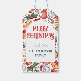 ジンジャーブレッドパーソナライズされた・メリー・クリスマス ギフトタグ