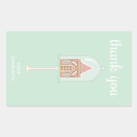 ジンジャーブレッドパーティーありがとうシール 長方形シール (正面)