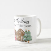 ジンジャーブレッドピープルメリークリスマス名前をカスタムする コーヒーマグカップ (正面右)
