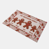 ジンジャーブレッドファミリーフォーカイトクリスマスカスタム ドアマット (アングル)