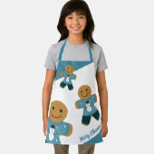 ジンジャーブレッドブルーセーターホリデークリスマスエプロン エプロン (インサイチュ)