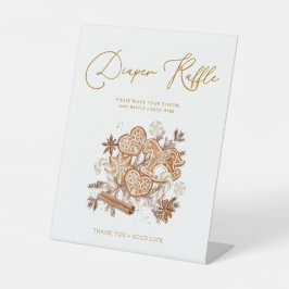 ジンジャーブレッドベビーおむつラッフルベビーシャワーサイン 台座サイン