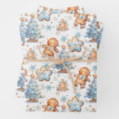 ジンジャーブレッドベビージンジャーブレッドクリスマスツリー ラッピングペーパーシート (インサイチュ)