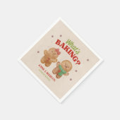 ジンジャーブレッドベーキングクリスマスジェンダーの発表 スタンダードカクテルナプキン (角)