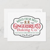 ジンジャーブレッドベーキング会社ノースポールクリスマス シーズンポストカード (正面/裏面)