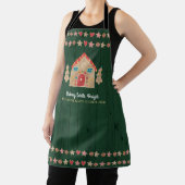 ジンジャーブレッドベーキング素朴グリーンホリデータイポグラフィ エプロン (インサイチュ)