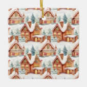 ジンジャーブレッドホリデークリスマスパターン セラミックオーナメント (正面)