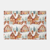 ジンジャーブレッドホリデークリスマスパターン ドアマット (正面)