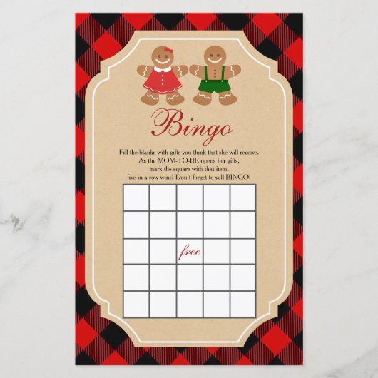 ジンジャーブレッドホリデージェンダーがビンゴゲームを明らかにする (正面)