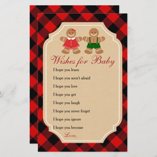 ジンジャーブレッドホリデージェンダーがベビーの願いを明らかにする (正面/裏面)