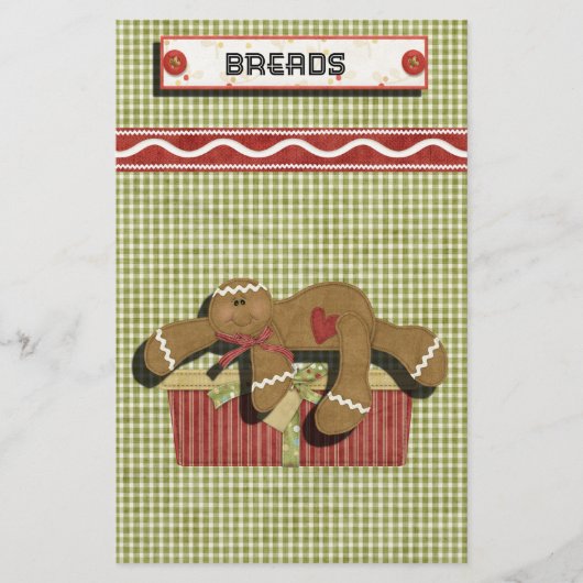 ジンジャーブレッドホリデーズレシピバインダーディバイダー 便箋 (正面)