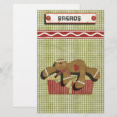 ジンジャーブレッドホリデーズレシピバインダーディバイダー 便箋 (正面/裏面)